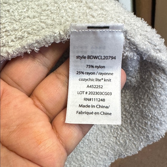 BAREFOOT DREAMS Cozy Chic Lite Cardigan Beige Soft Knit Pockets - Picture 4 of 9